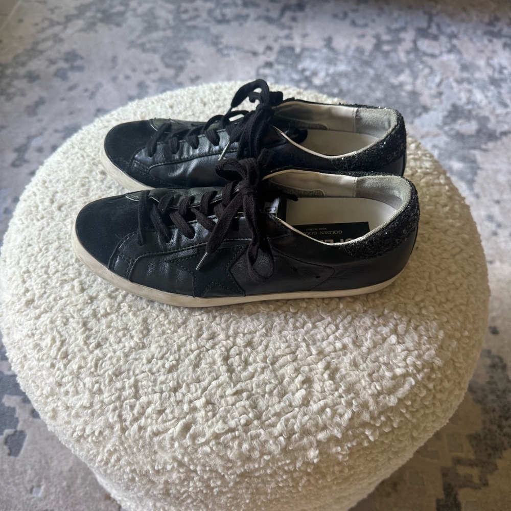 Golden Goose Black Leather & Suede Sneakers - Picture 2 of 8